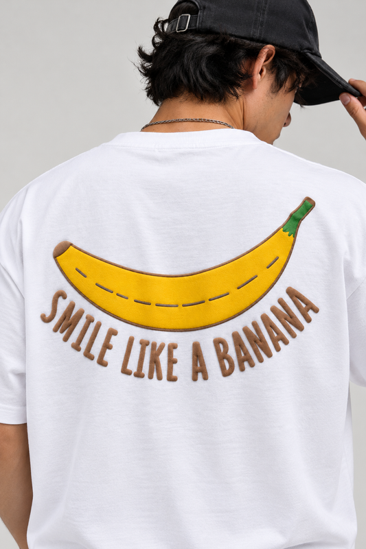 Banana Smile 3d Puff Printed T-shirt