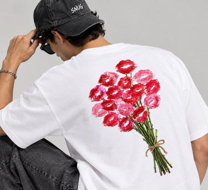Love Bouquet White Unisex Oversized T-shirt