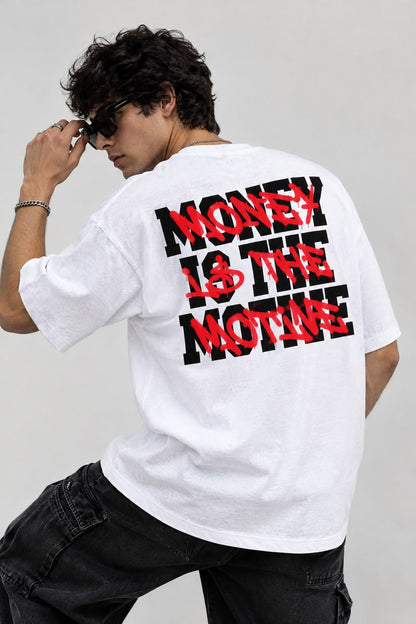 MONEY IS THE MOTIVE – Oversized Black Graphic T-Shirt