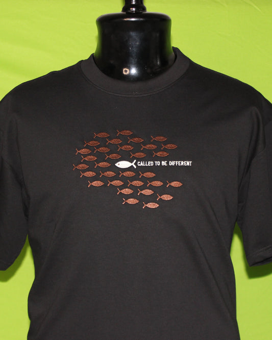"Called To Be Different" Fish Embroidered T-Shirt
