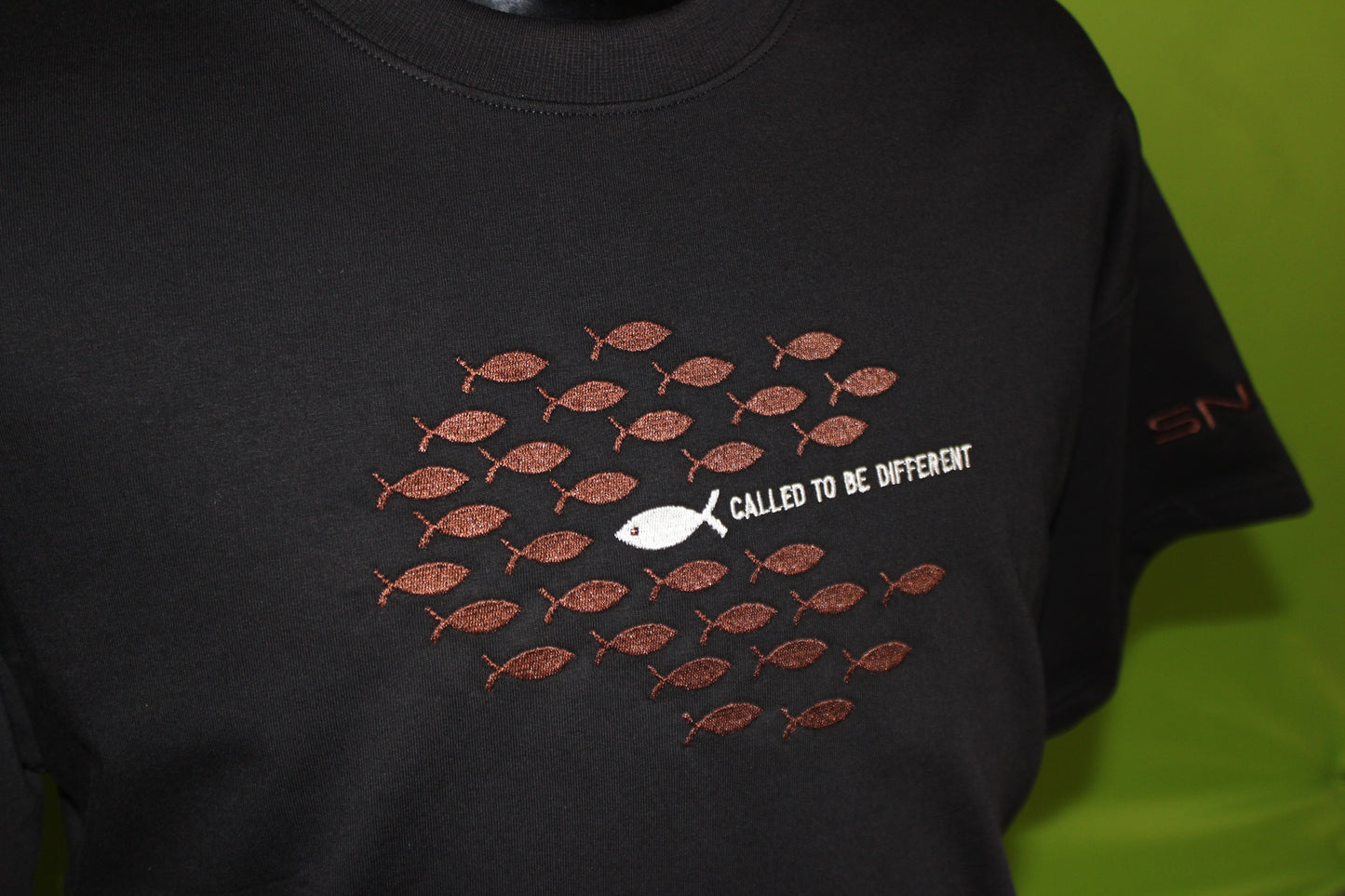 "Called To Be Different" Fish Embroidered T-Shirt