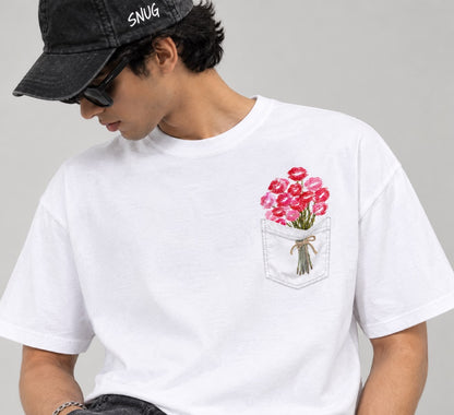 Love Bouquet White Unisex Oversized T-shirt